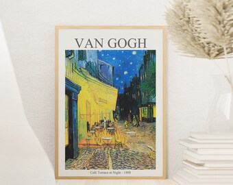 Van Gogh: Café Terrace at Night Art Poster, Home Decor