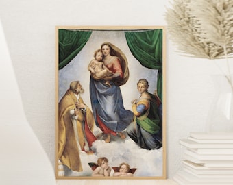 Raphael the Sistine Madonna | Vintage Reproduction Painting Print