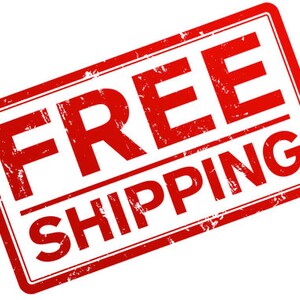 May include: Red rubber stamp with the text "FREE SHIPPING" in white letters.