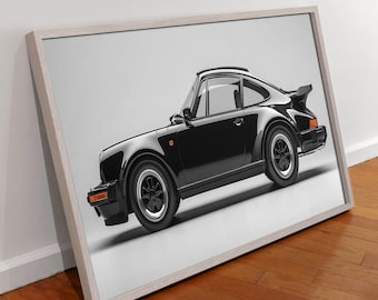 Porsche 930 Turbo Art Print: Large Size Sport Car Poster