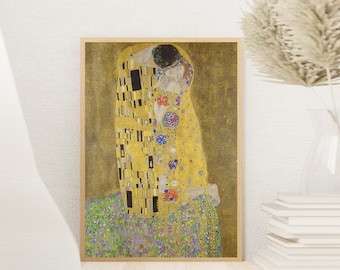 Gustav Klimt's The Kiss Art Nouveau Poster Print