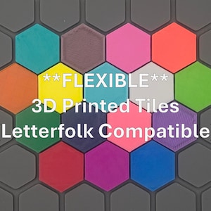 Tile Mat tiles 3D printed - **FLEXIBLE** - (Letterfolk Compatible) 50 tiles per set