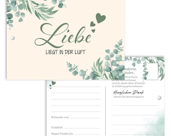 Wedding balloon cards, 50 perforated balloon release cards for a fun wedding game, postcards for balloons, extra lightweight wish cards