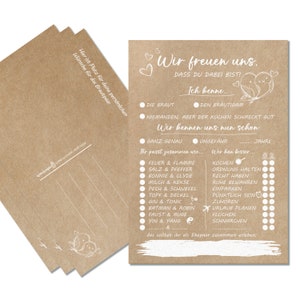 colortouch Hochzeitsspiel mit 52 Postkarten mit Fragen zum Ausfüllen, Vintage Kraft-Optik Hochzeitsdeko, Ein Jahr Lang jede Woche eine Karte