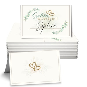 colortouch Tischkarten Namenskarten 50 Stück zum beschriften Hochzeit Geburtstag Konfirmation Kommunion Taufe Namensschilder - Kraft Optik