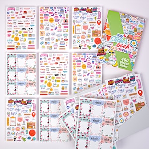 colortouch Sticker Set Fotoalbum, 400 St Aufkleber, Scrapbook Zubehör, Sticker Book für Kinder, Mädchen, Erwachsene, Bullet Journal Sticker