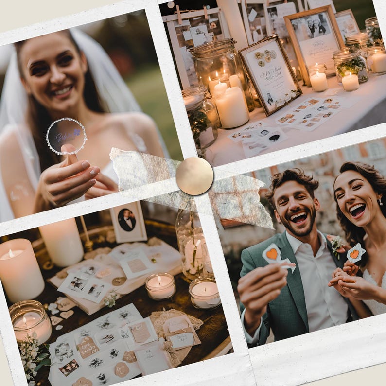 Colortouch Wedding Guest Book Stickers (325 Designs), Wedding Stickers for Photo Album, 10 Sheets of Wedding Stickers for Scrapbook Wedding - Cream image 7