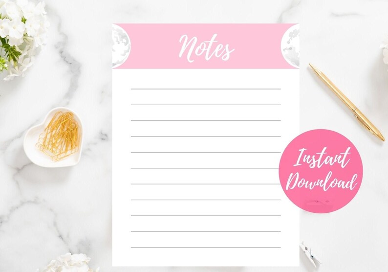 printable new products world s highest quality popular notes page moon pages note lined paper