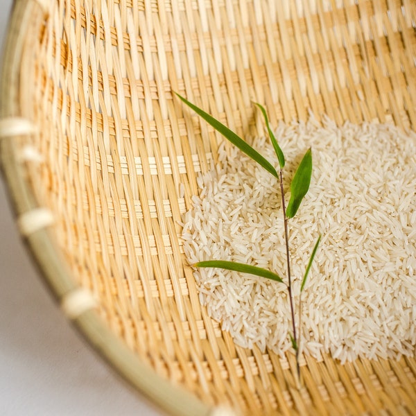 Cesto di bambù da 30 cm, cesto di erbe, cesto di riso, colino da cucina in bambù,