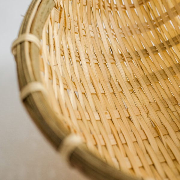 40 cm Bambuskorb, Bambus Küchensieb, Kräuterkorb, Erntekorb, abwaschbar