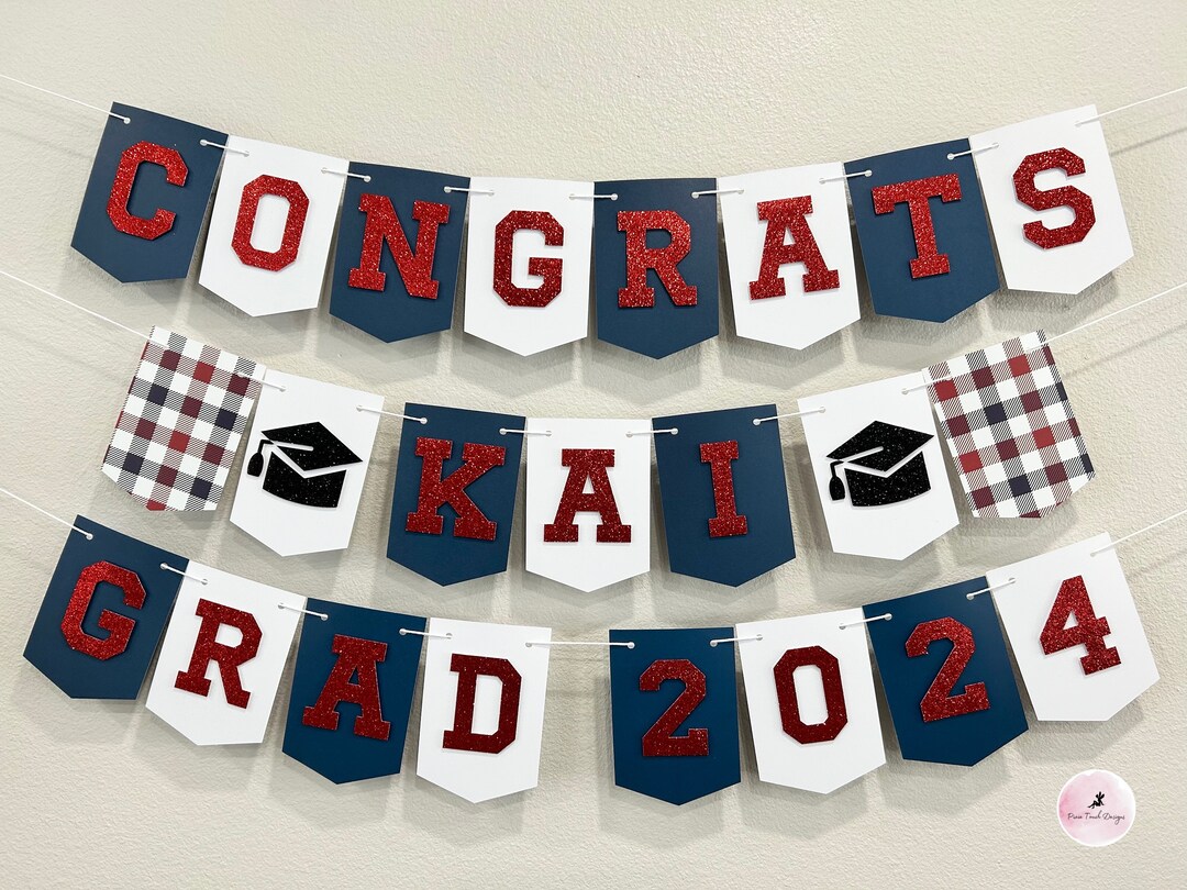 Grad 2024 Banner With Name. Graduation Banner Personalized. Congrats ...