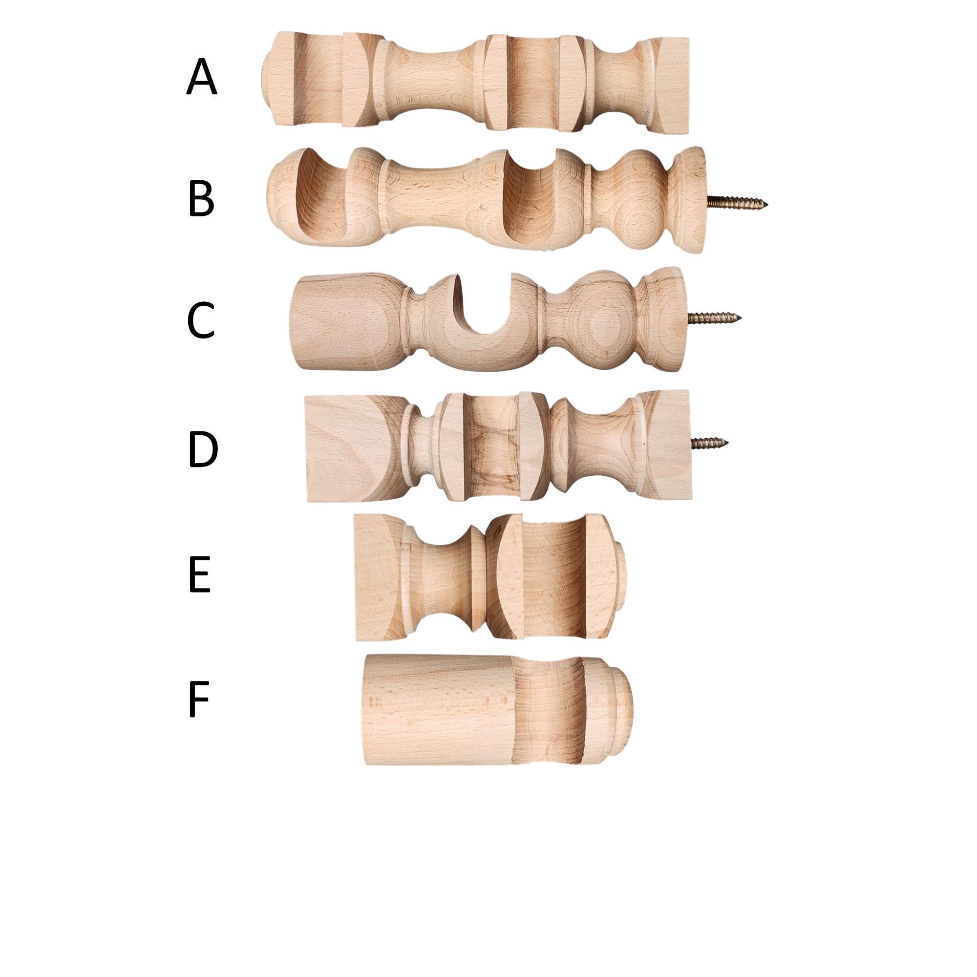 Wood Curtain Rod Brackets Unfinished