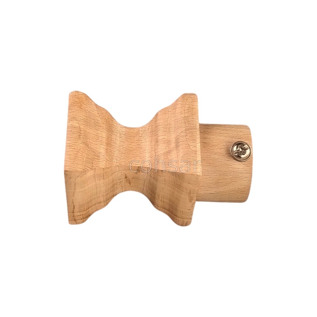 Square Poles Wooden Curtain Rod Finials Drapery Side Knobs Etsy
