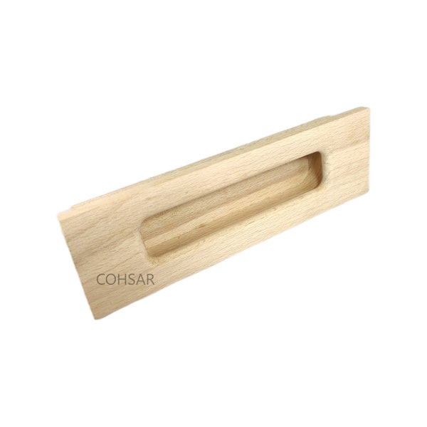 Wooden recessed door handles for flush door, closet, sliding door, drawer and kitchen | sanded not polished