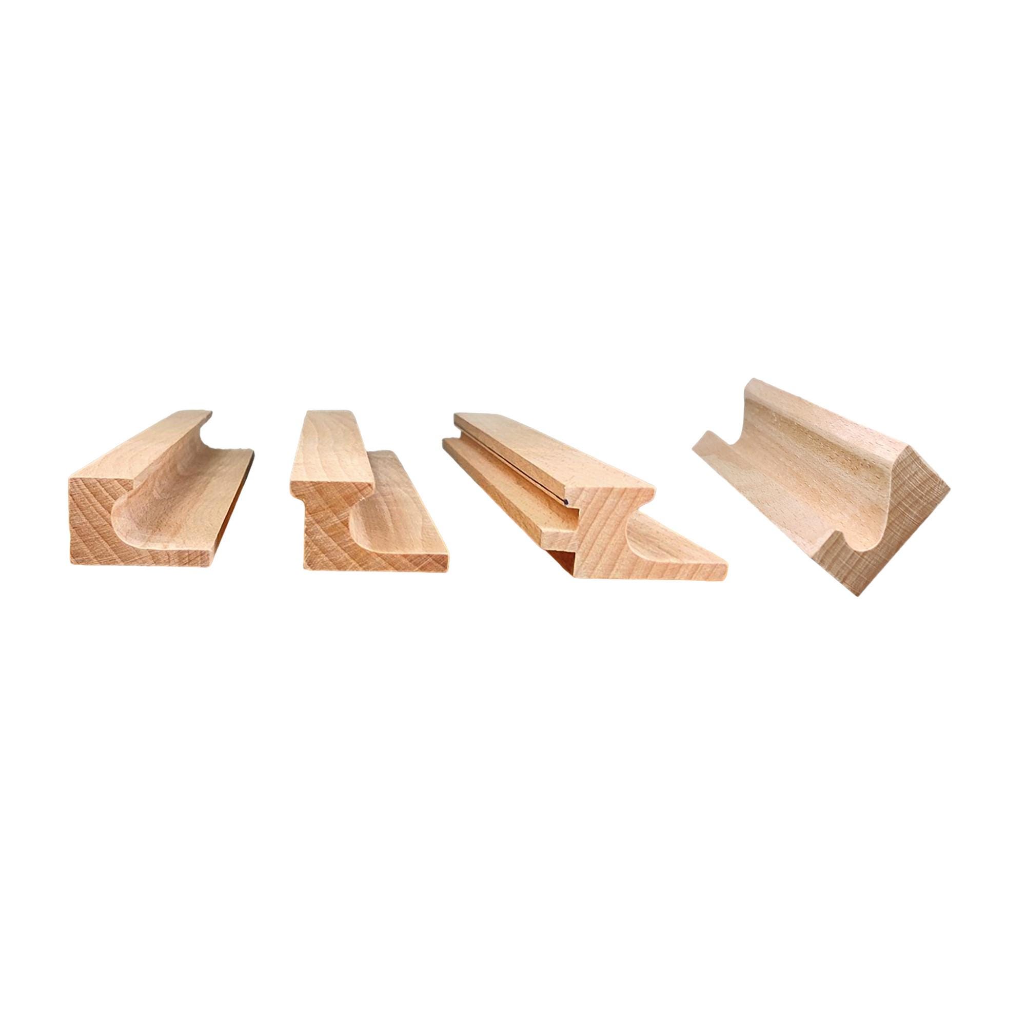 Natural Wooden Profile Handles, Long Door Pulls, Available in Custom Length