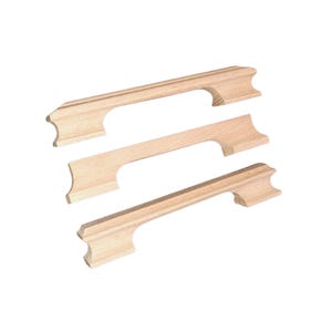 Beech Wood Door Handle: Modern Minimalist Drawer Pull