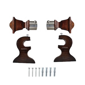 Curtain bracket set, 2 Curtain finials and 2 curtain brackets only