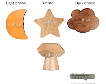 Handmade Beech Wood Wall Hooks: Modern Minimalist Decor, 10-Piece Set