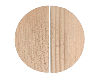 Stylish Half Round Wooden Knobs for Cabinets, Wardrobes, and Doors - Durable and Elegant