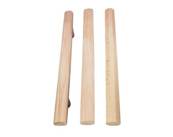 Handmade Beech Wood Door Pull: Modern Minimalist Handle