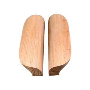 Handmade Beech Wood Cabinet Pulls: Minimalist Kitchen Door Handles