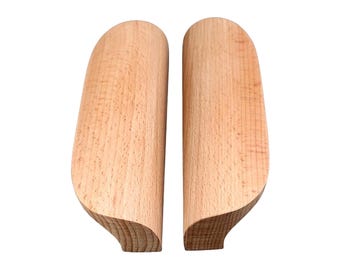 Handmade Beech Wood Cabinet Pulls: Minimalist Kitchen Door Handles
