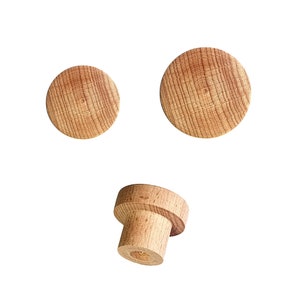 Sanded wooden round knobs for drawer, kitchen