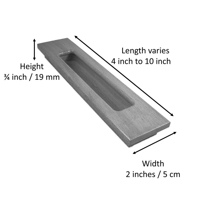 Dark Wood Recessed Door Handles for Flush Door and Closet, Sliding Door ...