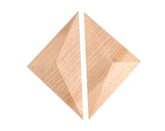 Handmade Beech Wood Triangle Drawer Knob: Modern Cabinet Pull