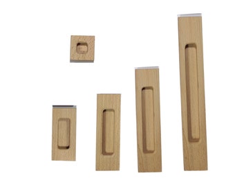 Wooden recessed door handles for flush door, closet, sliding door, drawer and kitchen | sanded not polished