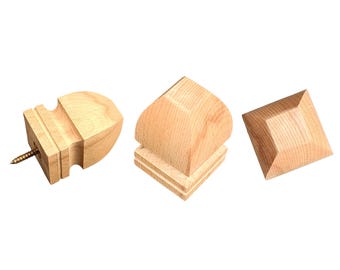 Beechwood Post Cap Finial: Gothic Stair Railing Decor