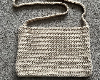 Crochet Crossbody Bag, Beige Crossbody Bag, 11 X 15