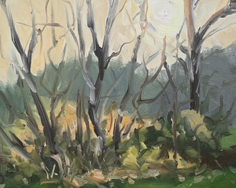 Original Impressionist Landscape Oil Painting - 12" x 9" Canvas Panel