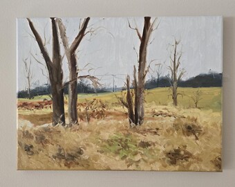 Original Impressionist Landscape Oil Painting 16" x 12" – Expressive Brushwork Canvas Art
