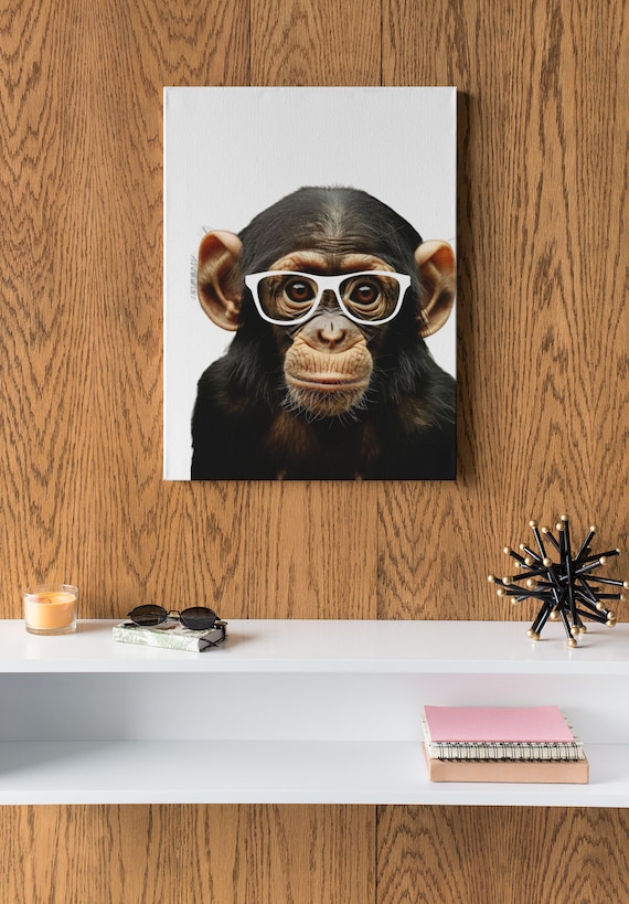 Funny Monkey With Glasses Art Print: Playful Animal Portrait