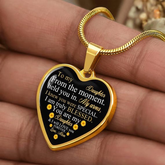Regalo per figlia, collana per figlia, a mia figlia ti amo con tutto il cuore per sempre, compleanno della figlia, laurea della figlia, regalo per lei - Italia