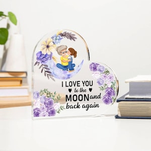 Personalized Acrylic Heart Plaque Gift for Grandma – Custom Keepsake for Grandmother&#39;s Birthday or Mother&#39;s Day