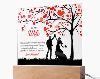 Elegant acrylic plaque with a heartfelt message for your wife. A romantic gift for anniversary, birthday, or special occasionAcrylic Square
