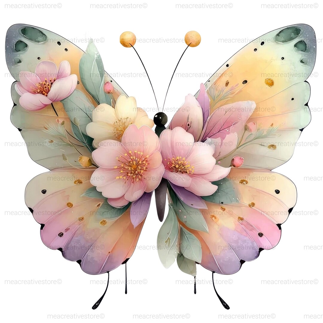 Watercolor Spring Floral Clipart Bundle – 24 Digital Files | Instant ...