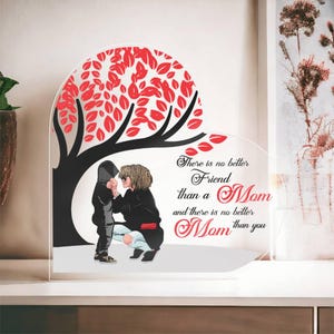 Personalized Acrylic Heart Plaque for Mom – “No Better Friend Than You” Custom Gift for Mother’s Day, Birthday, or More