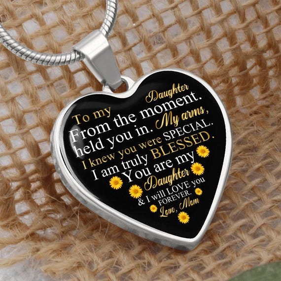 Collana Cuore Con Messaggio Per Figlia - Regalo Compleanno Laurea Natale - 3