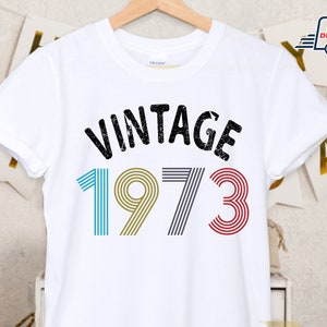 50th Birthday T Shirt Ladies Unisex, Vintage 1973 Birthday Shirt UK, 50th Birthday Gifts for Women Men, Mum Birthday Gift 2023