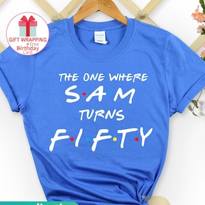 Aangepaste naam 50e verjaardag shirt, 50e verjaardag geschenken voor vrouwen mannen, vrienden verjaardag t-shirt, verjaardagscadeaus voor mama papa