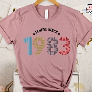 Legend Since 1983, 40th Vintage Shirt, 40 Jahre altes T-Shirt, 1983 Geburtstag Shirt, Lustiges Geburtstagsshirt, 40. Geburtstagsgeschenk für Frauen UK