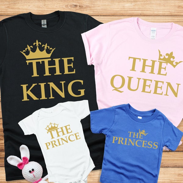 King Queen Prince Princess T Shirt UK, Matching Family Outfits, Baby Bodysuit, Fathers Day tshirt 2022, Fathers Day Gifts for Dad Grandpa