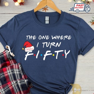 50e verjaardag T-shirt 2023, 50e verjaardagscadeaus voor vrouwen mannen, 50e verjaardag kerstshirt, kerstcadeau voor mama