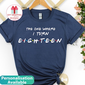 18e verjaardag tshirt 2023, dames 18e verjaardag vrienden Tshirt, achttien verjaardagsfeest shirts voor meisjes, verjaardagscadeaus voor vriend