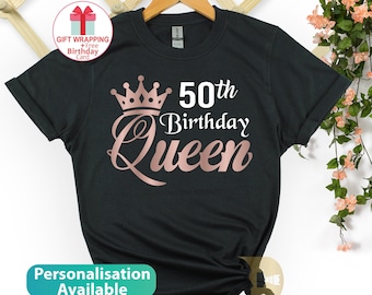 50th Birthday Queen T-shirt UK, Birthday Party Shirt, 1973 Birthday Shirt, 50th Birthday Gifts for Women, Custom Birthday Gift for Her