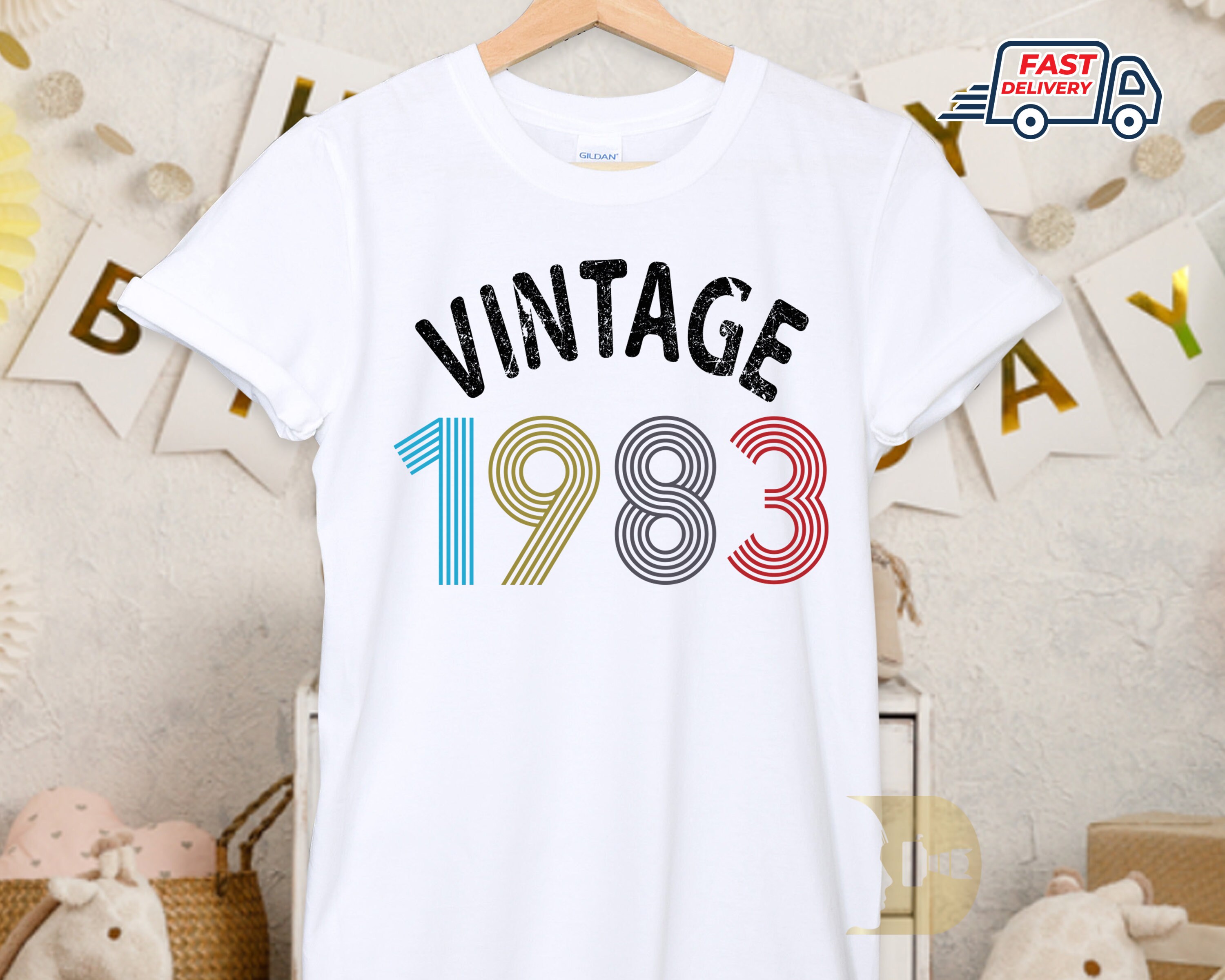 Discover 40th Birthday T Shirt UK, Vintage 1983 Birthday Shirt 2023, 40th Birthday T-Shirt