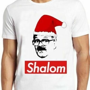 Weihnachten Shalom Freitag Abend Abendessen Jackie Cooles Geschenk T-Shirt Shalom Weihnachten Shirt, lustiges Weihnachten Rundhals-T-Shirt für Frauen Männer Tops